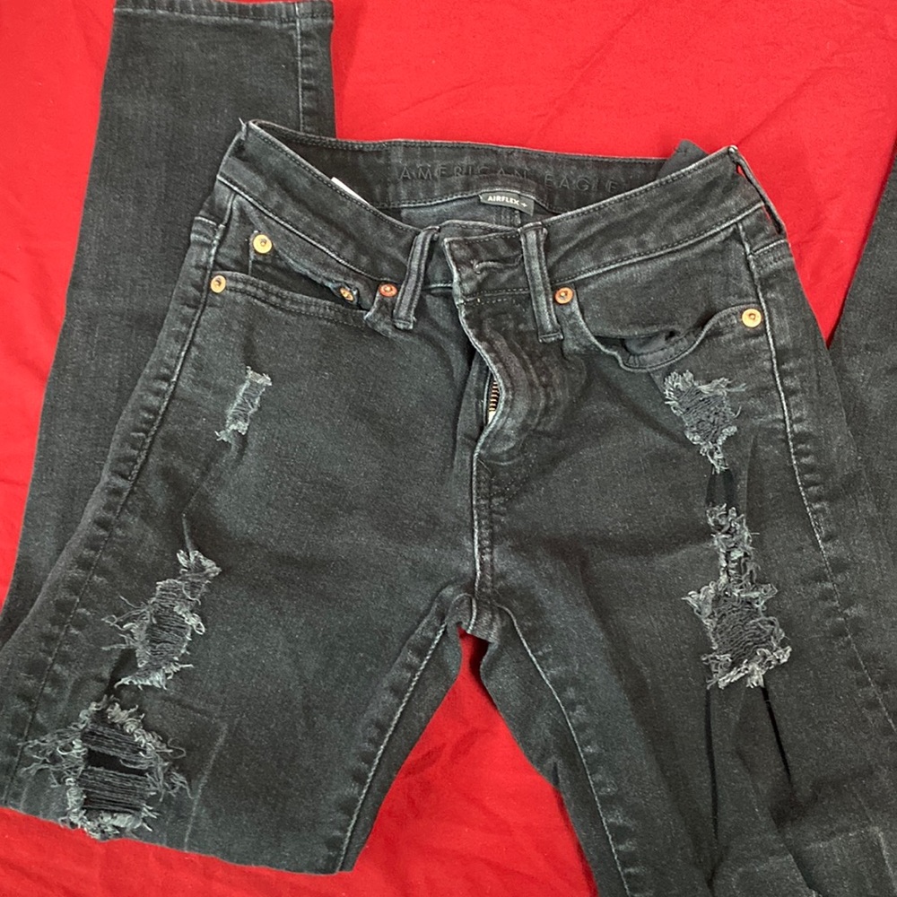 American eagle athletic skinny size 26 x 28 AirFlex black jeans